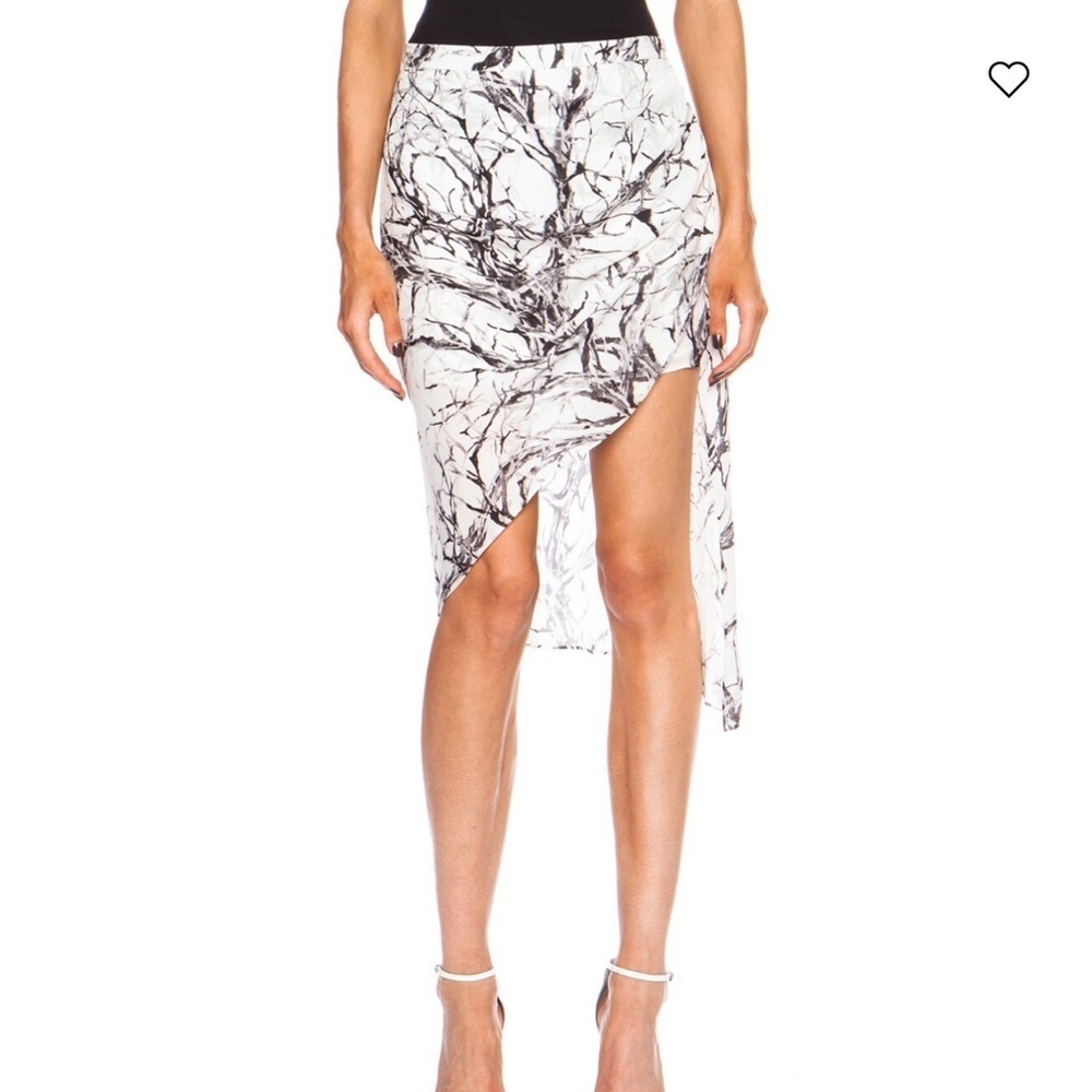 HAUTE HIPPIE | Short Side Gather Printed Silk Skirt - XS